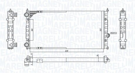 VW радіатор охолодження Polo,Seat 1.6/2.0 MAGNETI MARELLI 350213187800