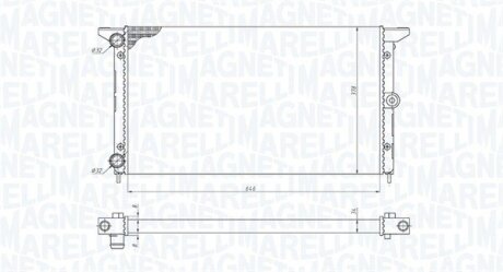 VW радіатор охолодження Sharan,Ford Galaxy,seat Alhambra 1.9TDI/2.0i 95- MAGNETI MARELLI 350213190100