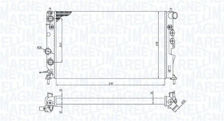 Радіатор двигуна OPEL VECTRA B* 1,6 1,8 2,0 2,5 V6 2,6 V6 2,0DI MAGNETI MARELLI 350213190300