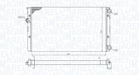 VW радіатор двигуна Golf III 1.6/2.0 91- MAGNETI MARELLI 350213191100