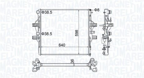 IVECO Радіатор охолодження двиг. Daily V,VI 3.0d 11- MAGNETI MARELLI 350213204700