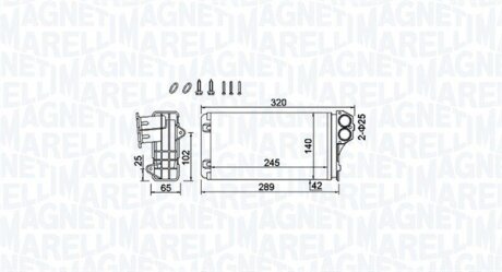 PEUGEOT радіатор пічки 206 XSARA PICASSO MAGNETI MARELLI 350218416000