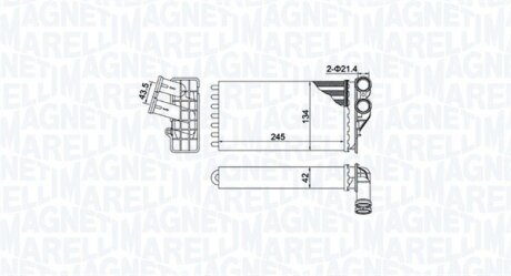 CITROEN радіатор опалення C4 I,Peugeot 307 MAGNETI MARELLI 350218430000