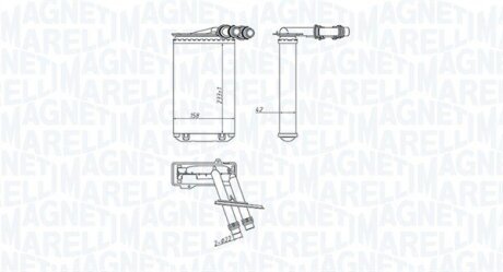 VW радіатор пічки Golf IV, Bora,Seat,Skoda Octavia 96- MAGNETI MARELLI 350218445000