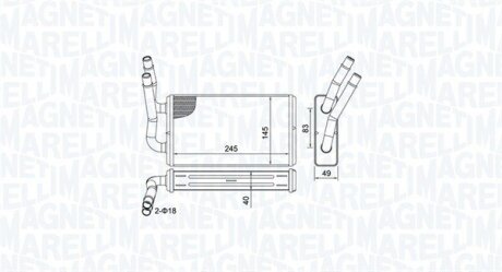 FORD радіатор обігрівача Transit 2,2-3,2TDCi 06- MAGNETI MARELLI 350218450000