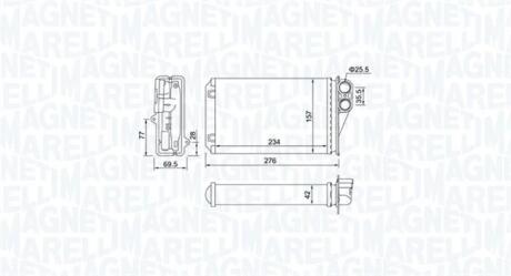 PEUGEOT радіатор опалення 207 MAGNETI MARELLI 350218461000