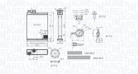 CITROEN радіатор опалення C3/C4/DS3 09- MAGNETI MARELLI 350218486000