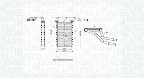 FIAT Радіатор опалення Sedici, Suzuki Swift III,IV, SX4 MAGNETI MARELLI 350218490000