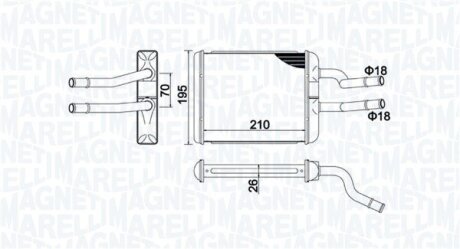 FIAT радіатор опалення Alfa Romeo 147/156 MAGNETI MARELLI 350218500000