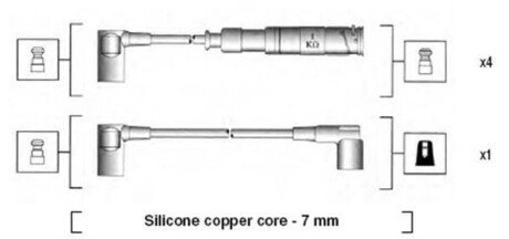 Високовольтні дроти MERCEDES 190 E 1,8/2,0 81- MAGNETI MARELLI 941115020651 (фото 1)