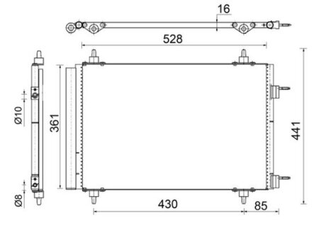 Радіатор кондиціонера MAHLE / KNECHT AC 554 000S (фото 1)