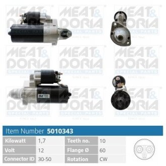 MEATDORIA DB Стартер W203, W204, A209, W211, W212, W463 MEAT&DORIA 5010343 (фото 1)