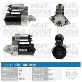 MEATDORIA FIAT Стартер STILO (192) 1.6 16V 05-06, CHEVROLET LACETTI (J200) 1.6 05-, OPEL, DAEWOO, SAAB MEAT&DORIA 5010460