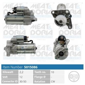 MEATDORIA OPEL Стартер Movano 2,2-2,5DTI/CDTI 00-, RENAULT Master MEAT&DORIA 5015086