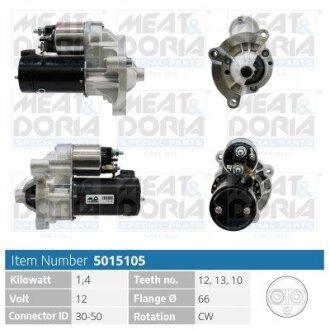 MEATDORIA CITROEN Стартер C4/C5/Berlingo -11 MEAT&DORIA 5015105