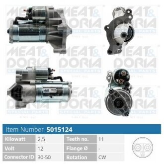 MEATDORIA CITROEN Стартер C-CROSSER 2.2 HDi 07-, C4 GRAND PICASSO I 2.0 06-, C5 II 2.2 06-, MITSUBISHI, PEUGEOT MEAT&DORIA 5015124