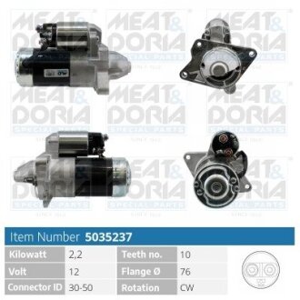 MEATDORIA RENAULT Стартер Espace IV,Grand Scenic III,Laguna II,III,Master III,Megane III,Trafic II,Opel Vivaro,Movano,Nissan (11 зуб) MEAT&DORIA 5035237 (фото 1)