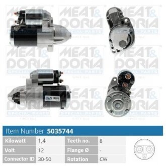 MEATDORIA CITROEN Стартер C-CROSSER 08-, MITSUBISHI, PEUGEOT MEAT&DORIA 5035744