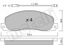 Комплект гальмівних колодок (дискових) Metelli 22-0098-0 (фото 1)