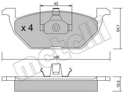 Комплект гальмівних колодок (дискових) Metelli 22-0211-0