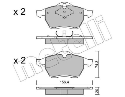 Комплект гальмівних колодок (дискових) Metelli 22-0279-0