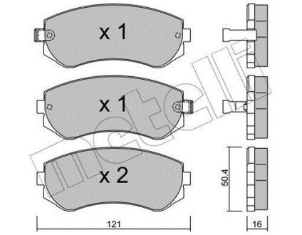 Комплект гальмівних колодок (дискових) Metelli 22-0304-0