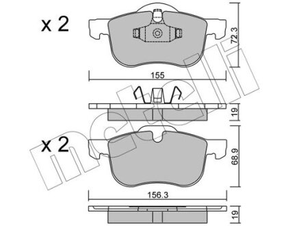 Комплект гальмівних колодок (дискових) Metelli 22-0309-0