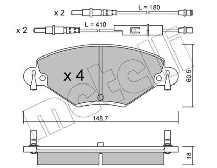 Комплект гальмівних колодок (дискових) Metelli 22-0331-0 (фото 1)