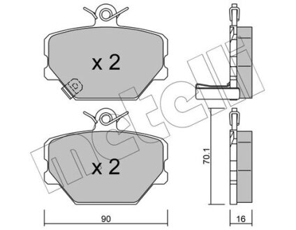 Комплект гальмівних колодок (дискових) Metelli 22-0341-0