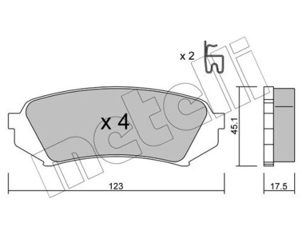 Комплект гальмівних колодок (дискових) Metelli 22-0453-0