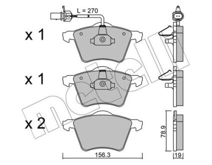 Комплект гальмівних колодок (дискових) Metelli 22-0550-0