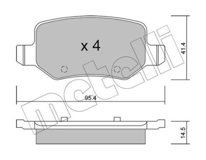 Комплект гальмівних колодок (дискових) Metelli 22-0565-0