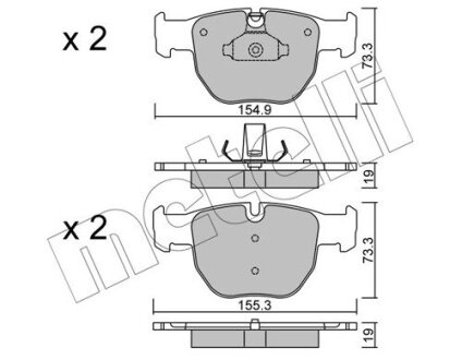 Комплект гальмівних колодок (дискових) Metelli 22-0598-0 (фото 1)