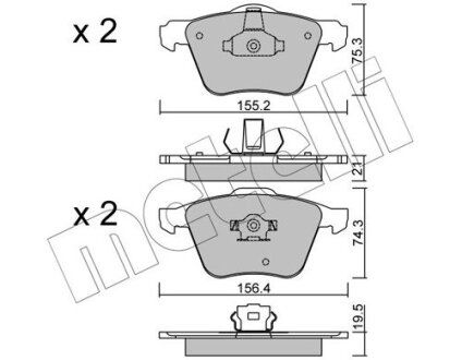 Комплект гальмівних колодок (дискових) Metelli 22-0599-0 (фото 1)