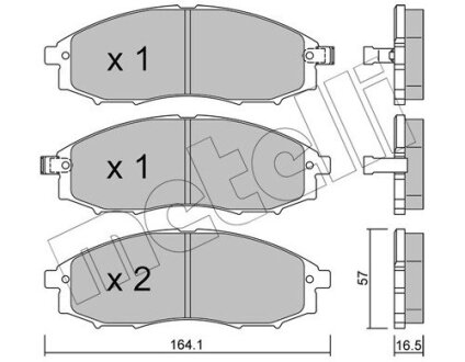 Комплект гальмівних колодок (дискових) Metelli 22-0611-0 (фото 1)