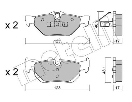 Комплект гальмівних колодок (дискових) Metelli 22-0642-0 (фото 1)