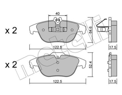 Комплект гальмівних колодок (дискових) Metelli 22-0666-2 (фото 1)