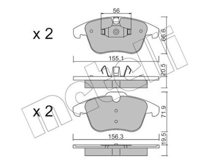 Комплект гальмівних колодок (дискових) Metelli 22-0675-6 (фото 1)