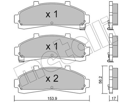 Комплект гальмівних колодок (дискових) Metelli 22-0683-0