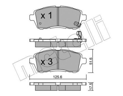 Комплект гальмівних колодок (дискових) Metelli 22-0793-0