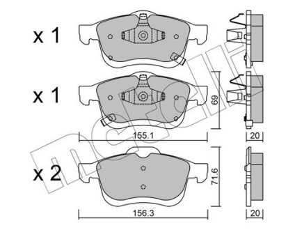 Комплект гальмівних колодок (дискових) Metelli 22-0824-2 (фото 1)