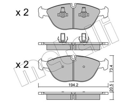 Комплект гальмівних колодок (дискових) Metelli 22-0828-0 (фото 1)