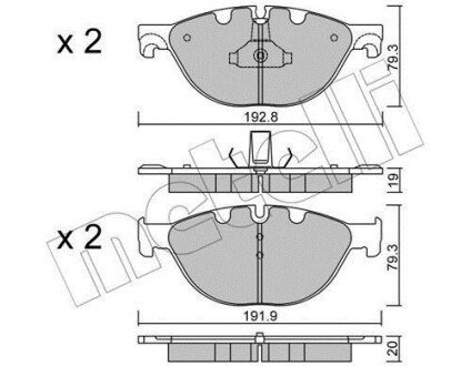 Комплект гальмівних колодок (дискових) Metelli 22-0830-0