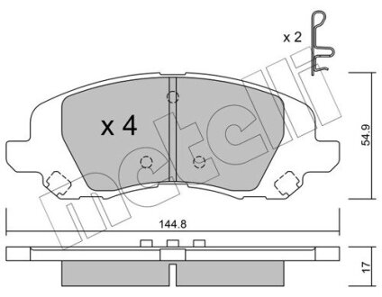 Комплект гальмівних колодок (дискових) Metelli 22-0861-0 (фото 1)