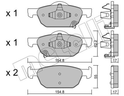 Комплект гальмівних колодок (дискових) Metelli 22-0866-0