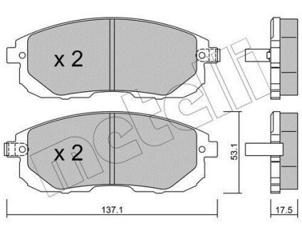 Комплект гальмівних колодок (дискових) Metelli 22-0876-1