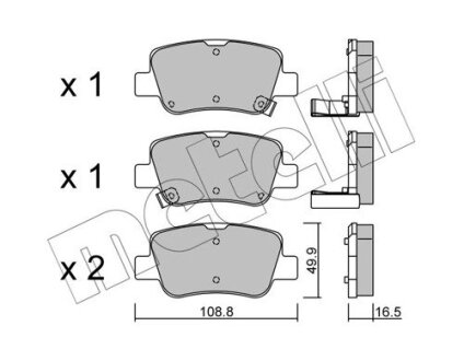 Комплект гальмівних колодок (дискових) Metelli 22-0881-0 (фото 1)