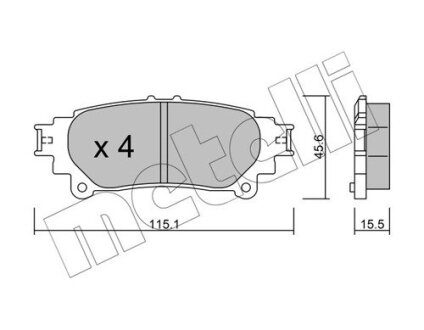 Комплект гальмівних колодок (дискових) Metelli 22-0939-0 (фото 1)