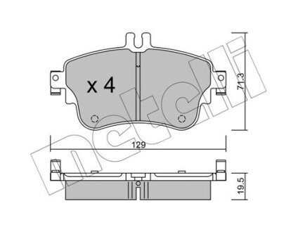 Комплект гальмівних колодок (дискових) Metelli 22-0964-0