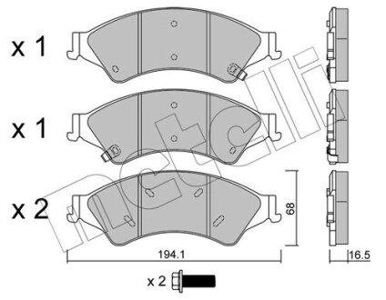 Комплект гальмівних колодок (дискових) Metelli 22-0971-0